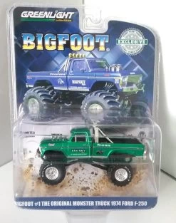 Bigfoot #1 The Original Monster Truck *RARE Green Diecast In 1:64 Scale By Greenlight
