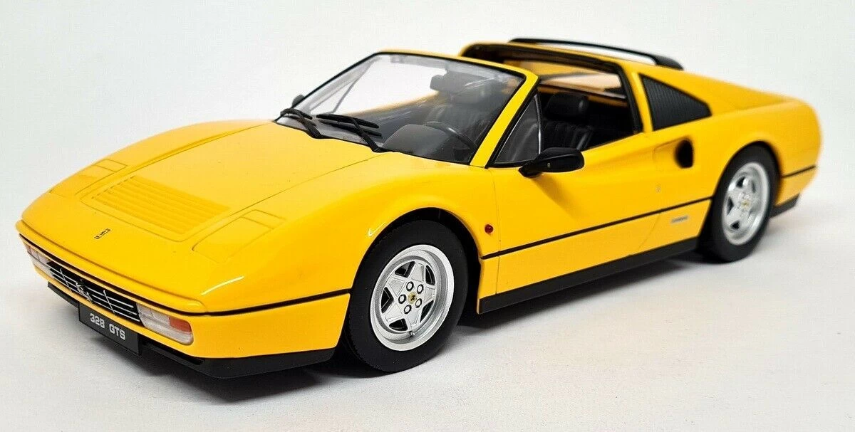 FERRARI 328 GTS 1985 Yellow In 1:18 Scale By KK Diecast