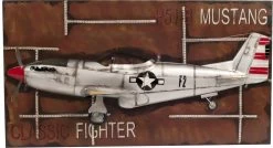 1943 Mustang P-51 Fighter 3D Model Painting Frame By Old Modern Handicrafts