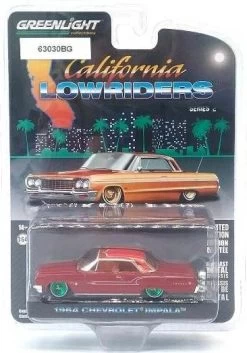 1963 Chevrolet Impala With Continental Kit In Copper Brown With "Rare Green Wheels" In 1:64 Scale