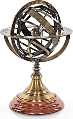 Armillary Sphere On Wood Base By Old Modern Handicrafts