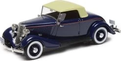 1933 Ford Model 40 Roadster Closed Dark Blue In 1:43 Scale By Esval