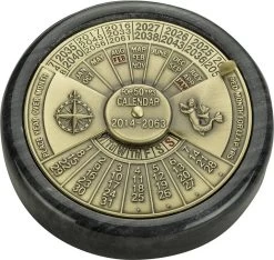 50-Year Calendar Black And Brass By Authentic Model