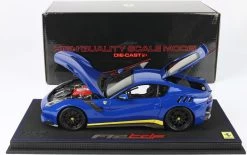 Ferrari F12 TDF 1:18 Scale In Blue W/yellow Diecast By BBR