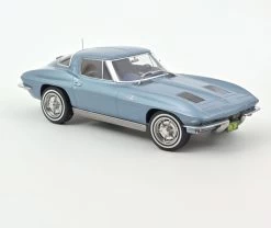 1963 Chevrolet Corvette Sting Ray Light Blue Metallic In 1:18 Scale By Norev