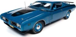 1971 Dodge Charger R/T GB5 Bright Metallic Blue In 1:18 Scale By Auto World